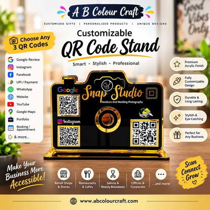 Custom Acrylic QR Code Sign for Photo Studio & Photographers