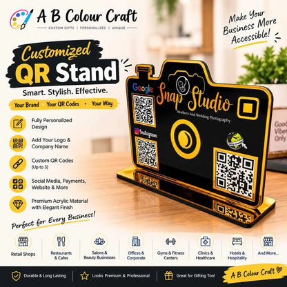 Custom Acrylic QR Code Sign for Photo Studio & Photographers