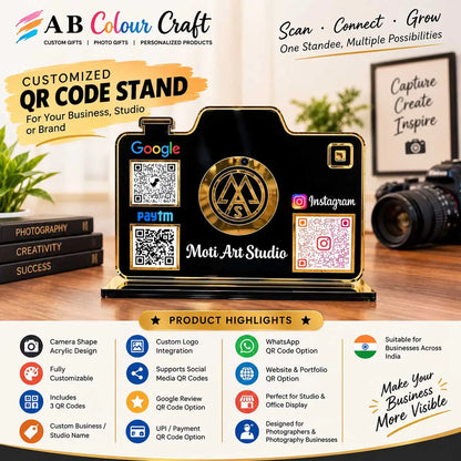 Custom Acrylic QR Code Sign for Photo Studio & Photographers