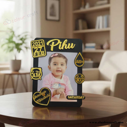 Personalized New Born Baby Photo Frame | Custom Birth Stat Keepsake Gift