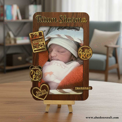 Personalized New Born Baby Photo Frame | Custom Birth Stat Keepsake Gift