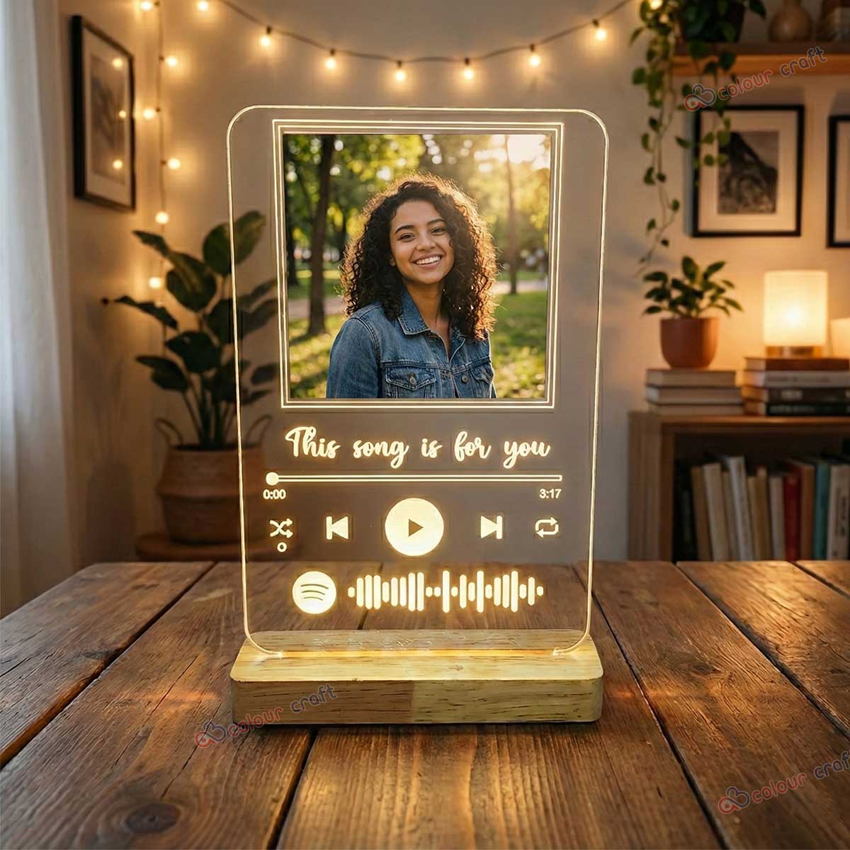 Personalized Spotify Photo LED Lamp | Custom Music Frame Night Light with Photo & Song Code