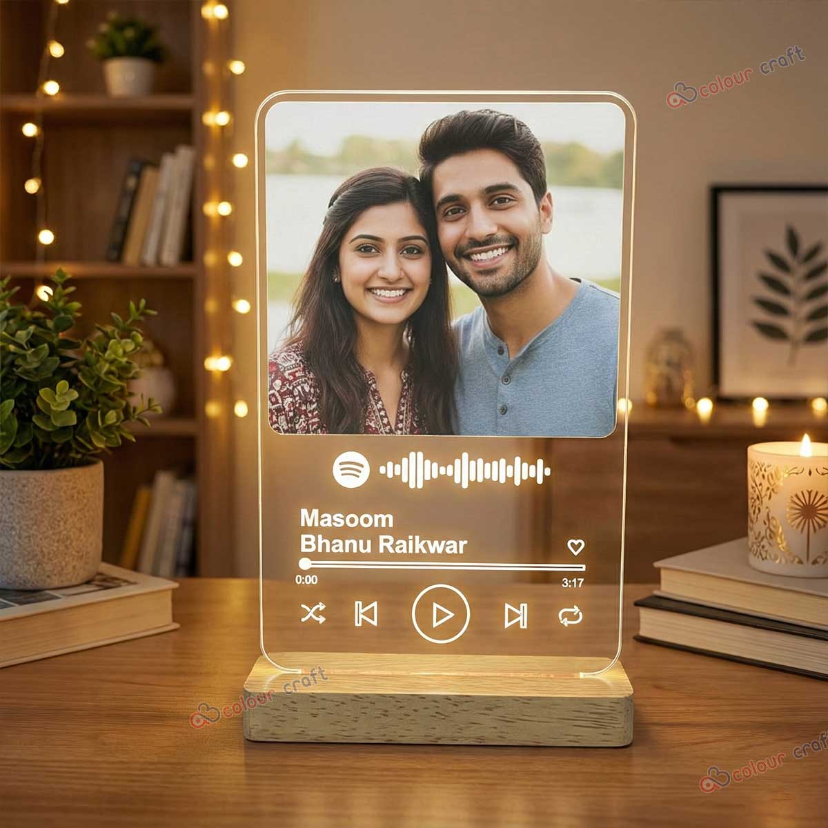 Personalized Spotify Photo LED Lamp | Custom Music Frame Night Light with Photo & Song Code
