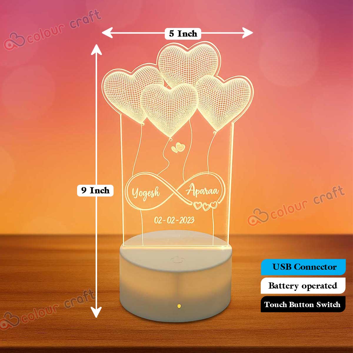 Personalized Couple LED Frame Listing Content