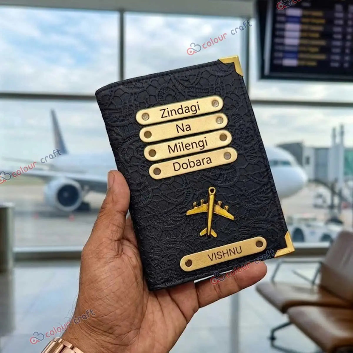 Personalized Passport Cover - Luxury Black Passport Case Gift for Him Her