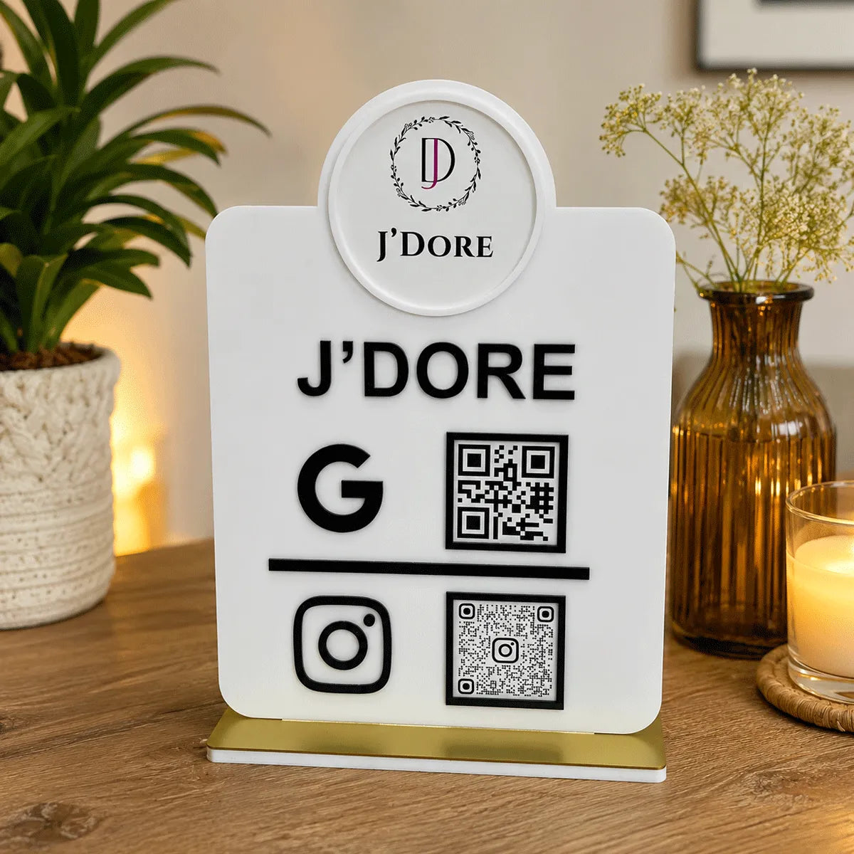 Custom Business Payment Stand | Tabletop QR Stand for Shops, Cafes & Retail