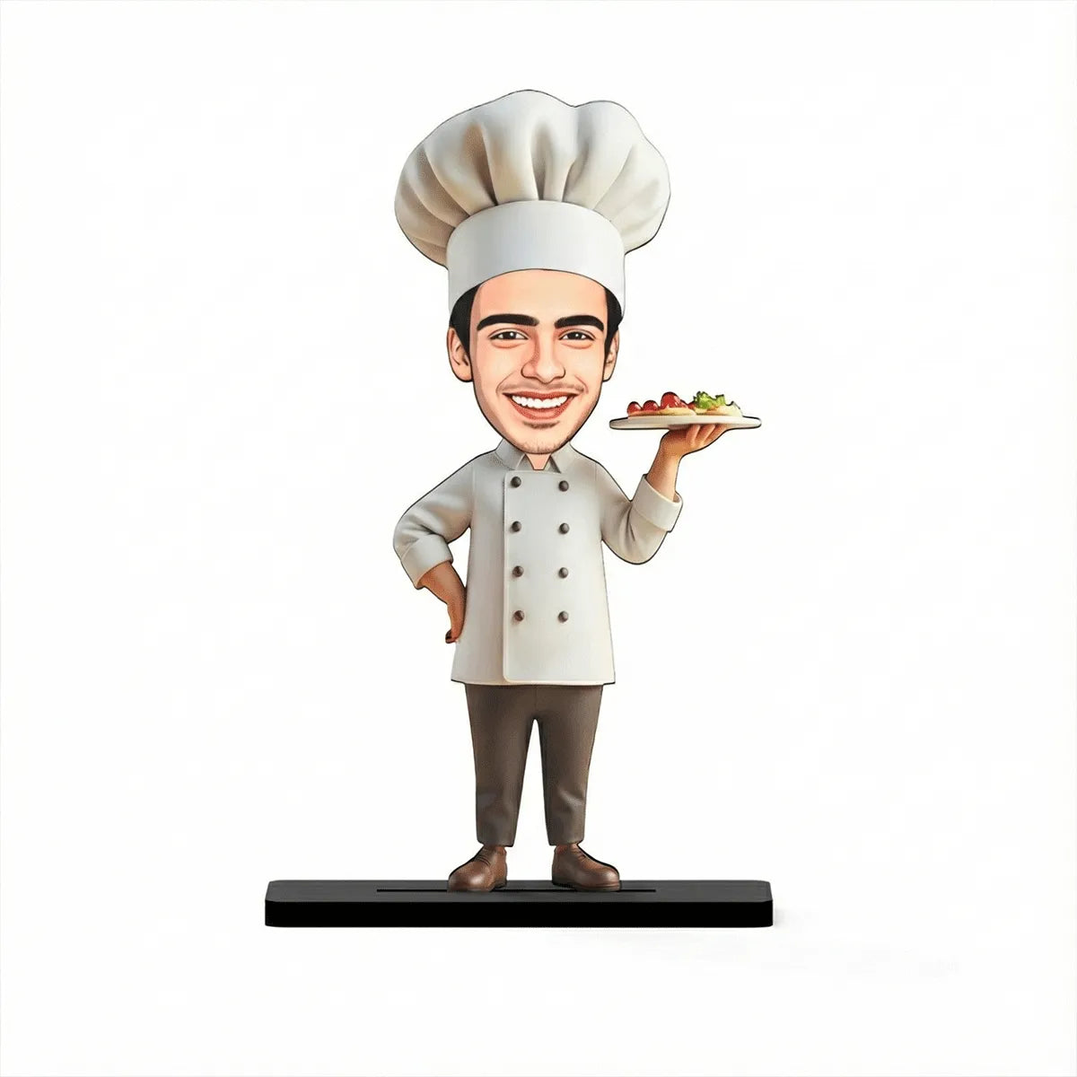 Personalized Chef Caricature Standee – Custom Photo Desktop Gift for Pizza Lovers