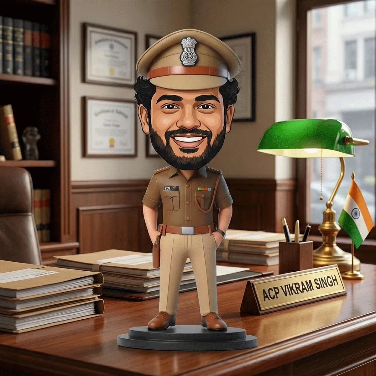 Personalized Indian Police Officer Custom Caricature