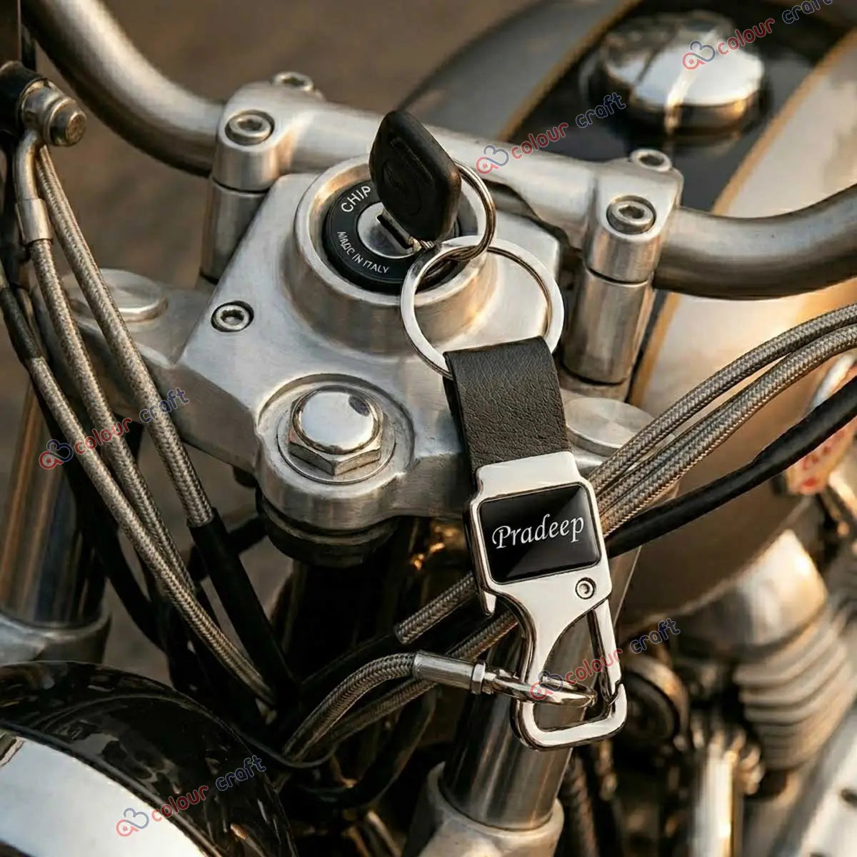 Premium Personalized Leather Metal Hook Keychain