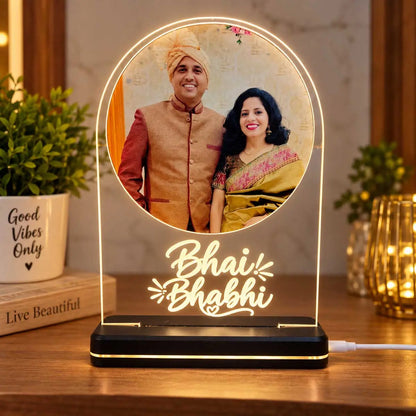 Personalized LED Photo Frame with Custom Name & Photo