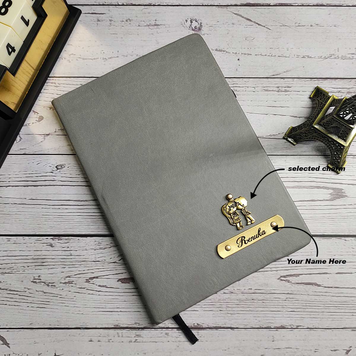 Customized Diary with Name & Charm