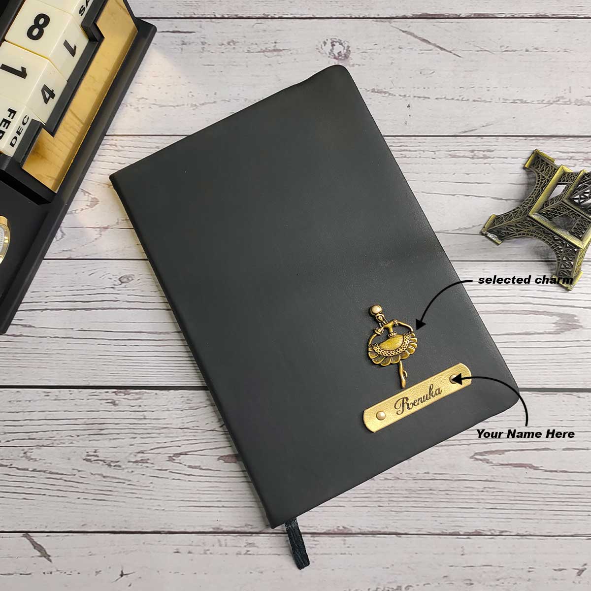 Customized Diary with Name & Charm