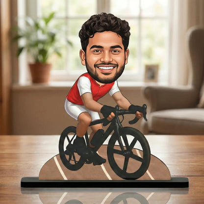 Personalized Cyclist Caricature Standee – Unique Gift for Cyclists