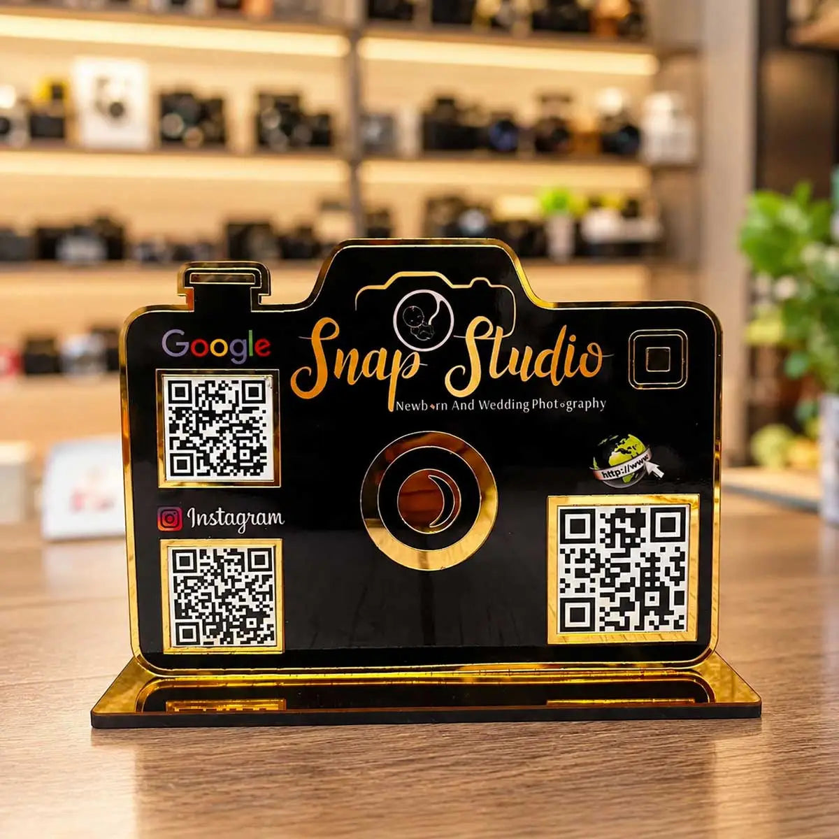 Custom Acrylic QR Code Sign for Photo Studio & Photographers