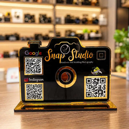 Custom Acrylic QR Code Sign for Photo Studio & Photographers