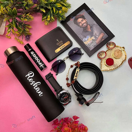 Personalized Rakhi Gift Hamper for Brother with Name - Premium Raksha Bandhan Gift for Bhai