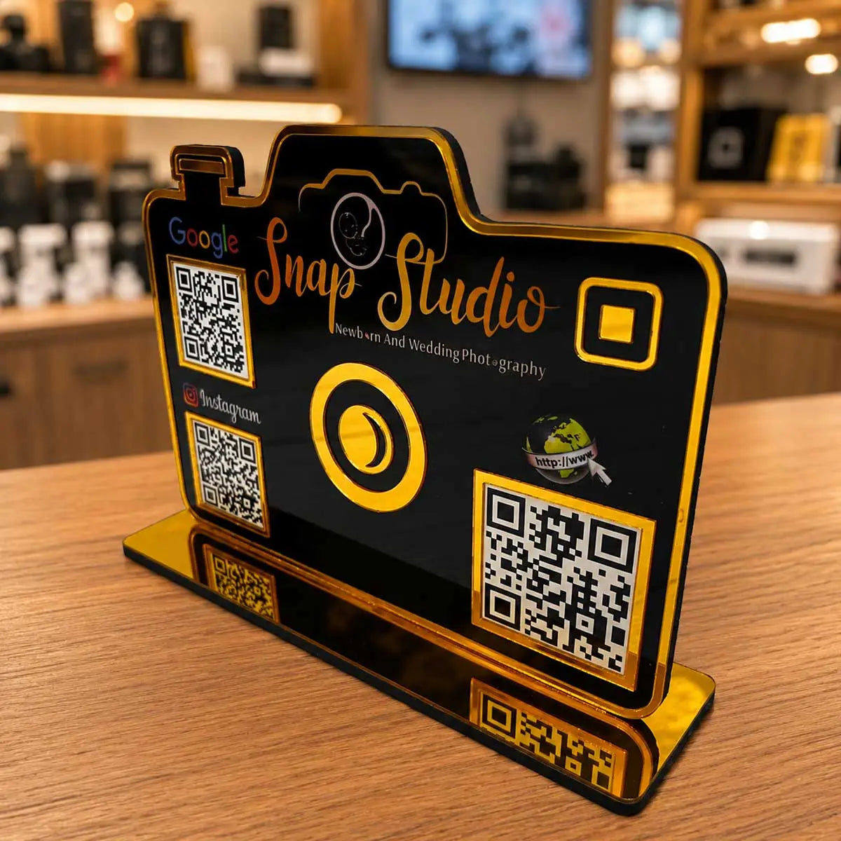 Custom Acrylic QR Code Sign for Photo Studio & Photographers