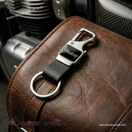 Premium Personalized Leather Metal Hook Keychain