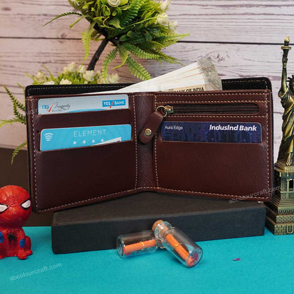 Premium Leather Wallet & Travel Combo Gift Set – Personalized with Name & Charms