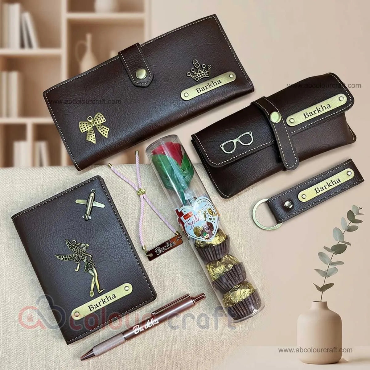 Personalized Leather Gift Combo for Women