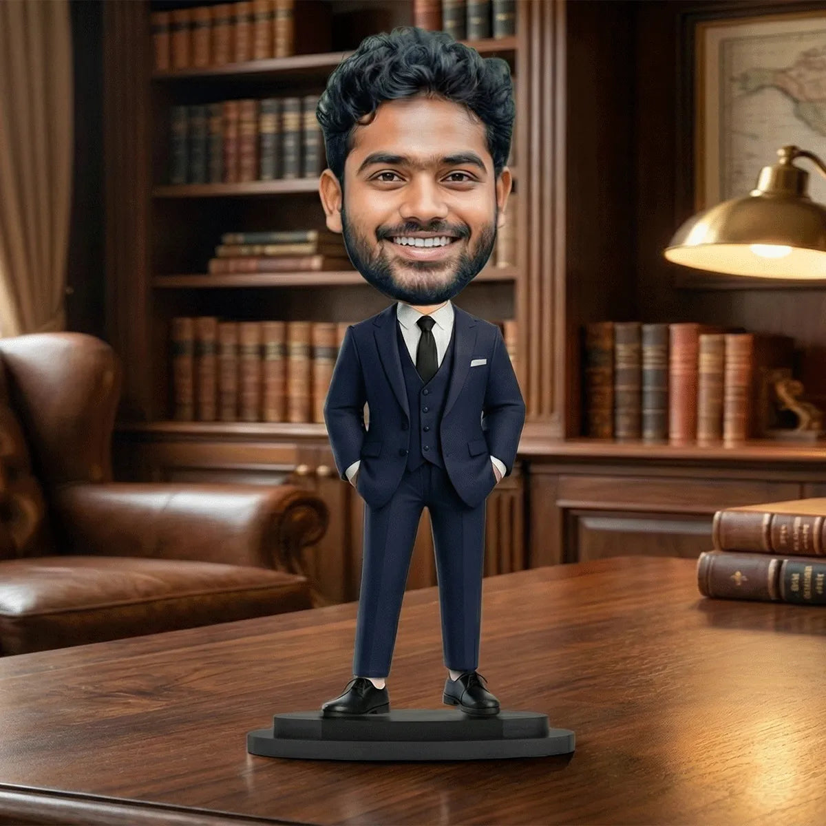 Personalized Bobblehead – Realistic Caricature in Business Suit – Premium Corporate Gift