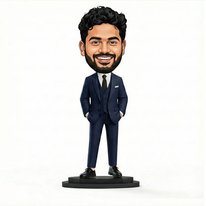Personalized Bobblehead – Realistic Caricature in Business Suit – Premium Corporate Gift