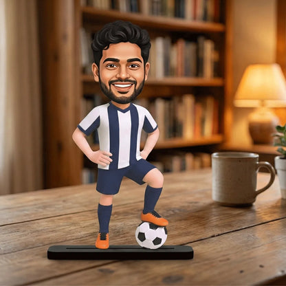 Custom Caricature from Photo – Unique Football Fan Gift & Desk Decor