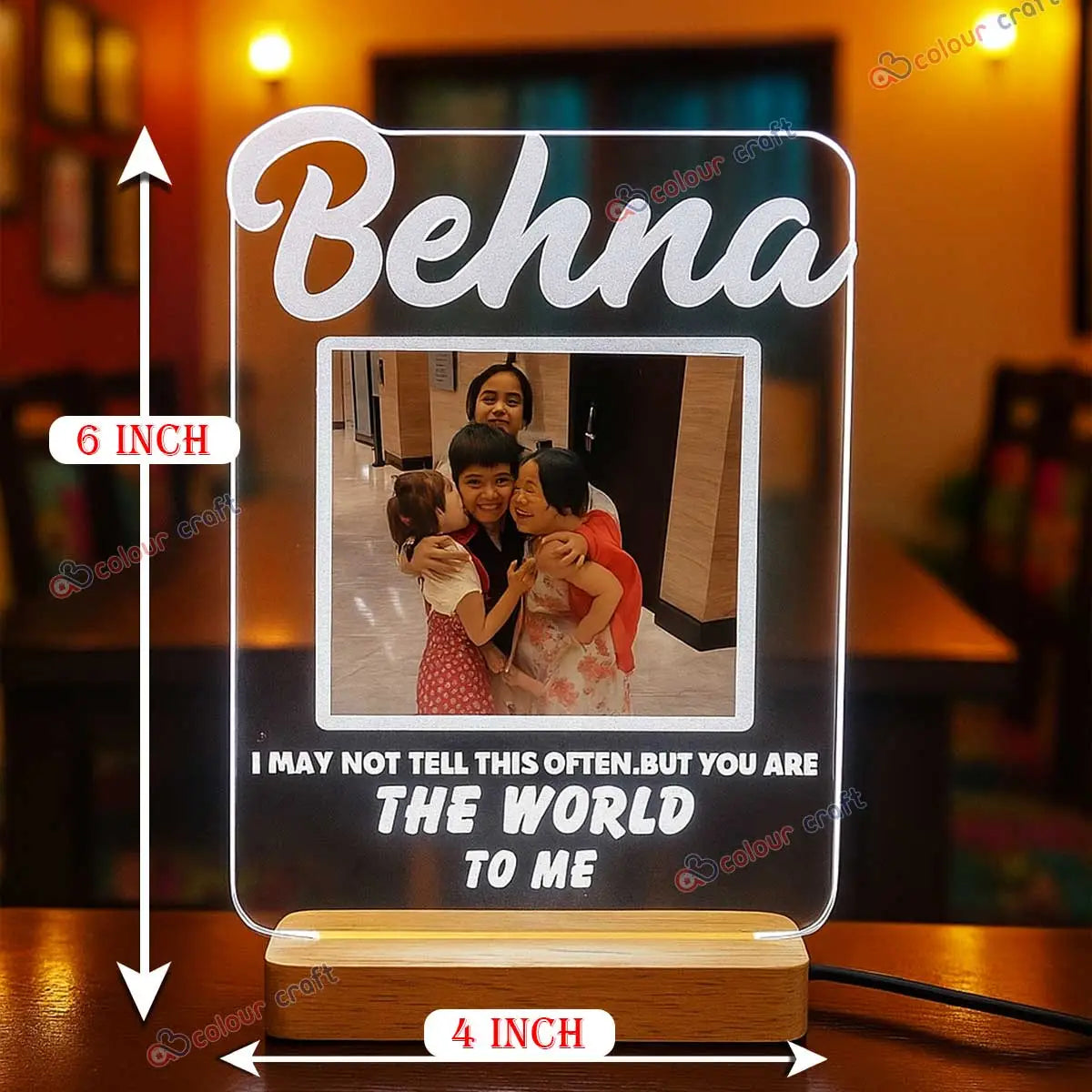 Birthday Gift for Sister Personalized Photo Light Frame