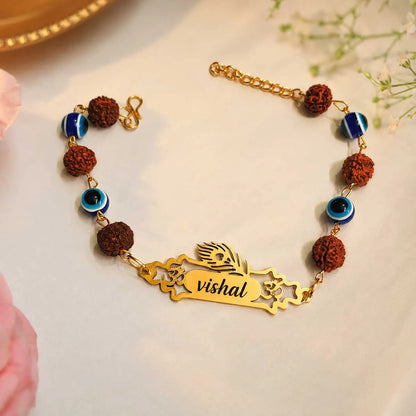 Brass Customized Rakhi with Evil Eye
