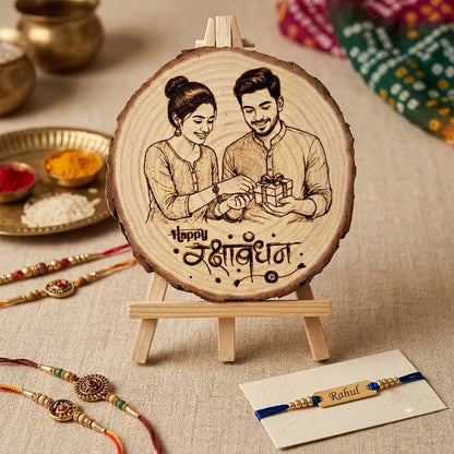 Personalized Wooden Rakhi Gift Frame For Brother