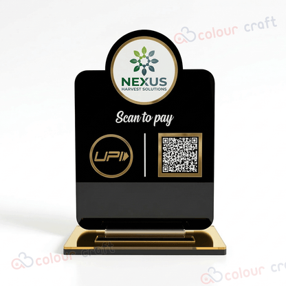 Custom Business Payment Stand | Tabletop QR Stand for Shops, Cafes & Retail