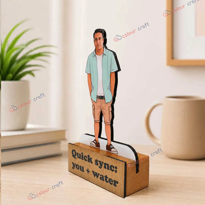 Custom caricature photo standee wooden gift for friends and couples