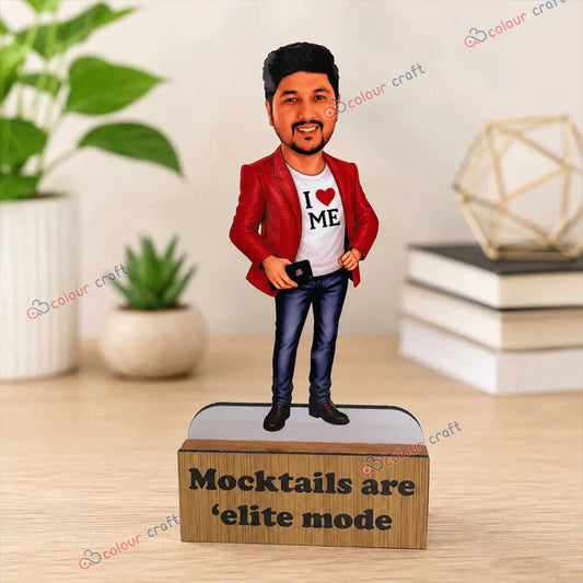 Personalized caricature standee with wooden base gift