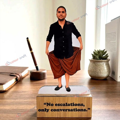 Personalized funny desk caricature stand with custom photo office gift