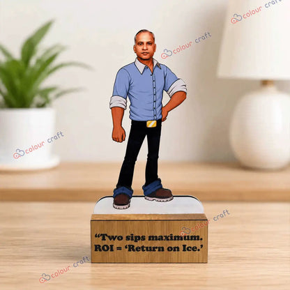 Personalized caricature wooden desk standee custom gift for office desk decor