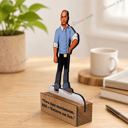 Custom caricature wooden figurine standee personalized desk decor gift