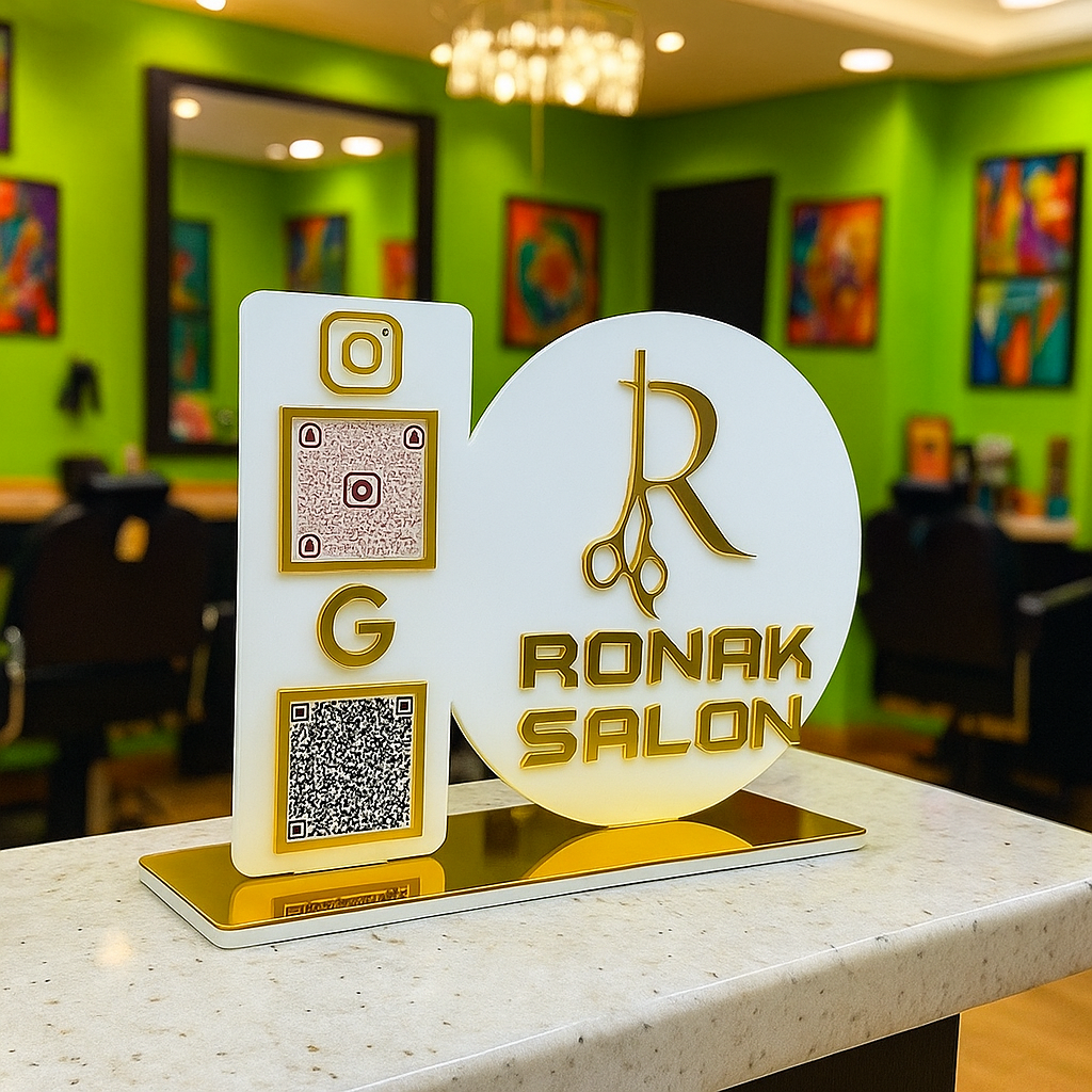 Customized QR Standy with Logo & QR Codes – ABCOLOURCRAFT