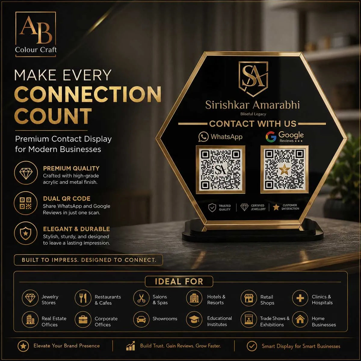 Custom Acrylic QR Stand for Google Reviews & Social Media