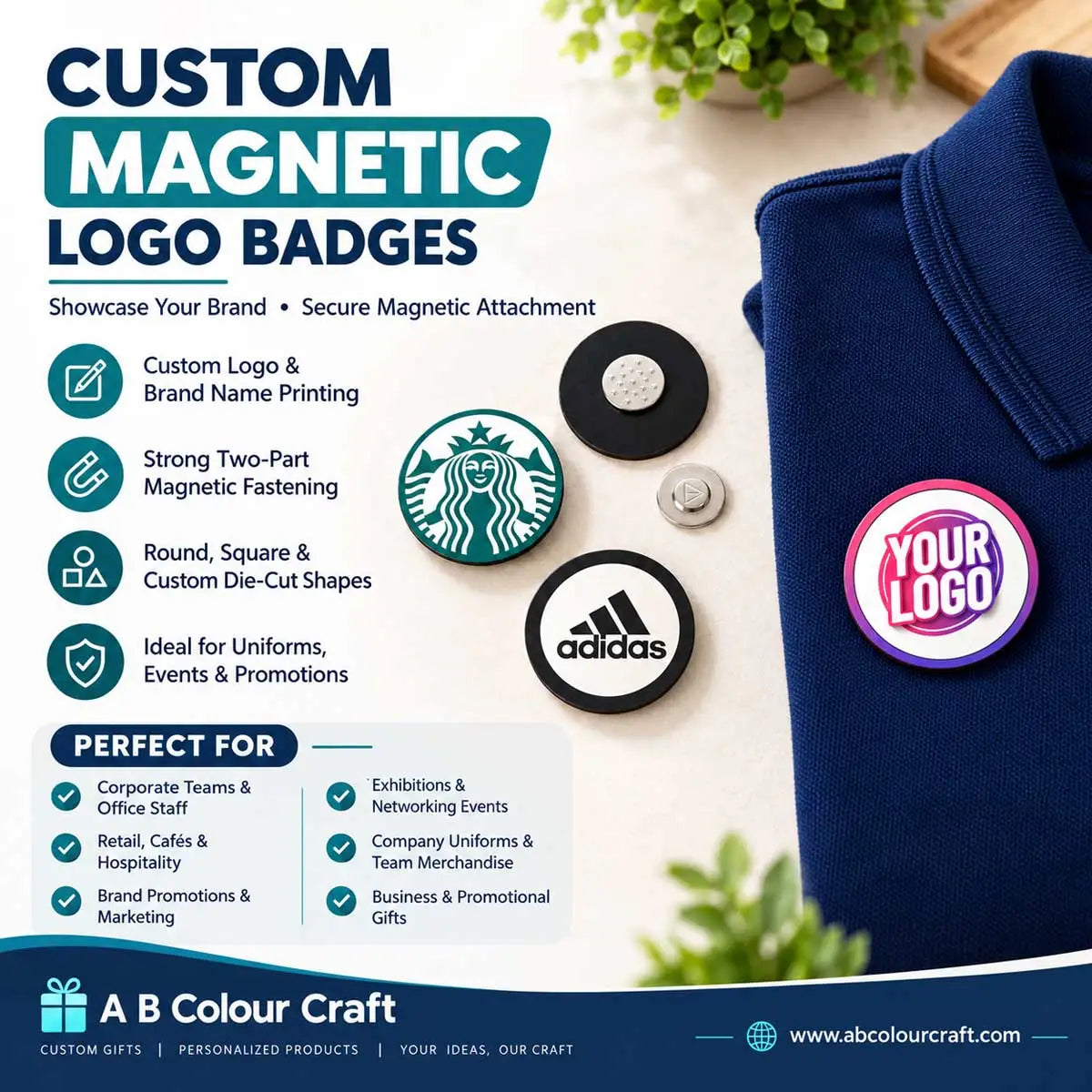 Custom Magnetic Badges for Uniforms