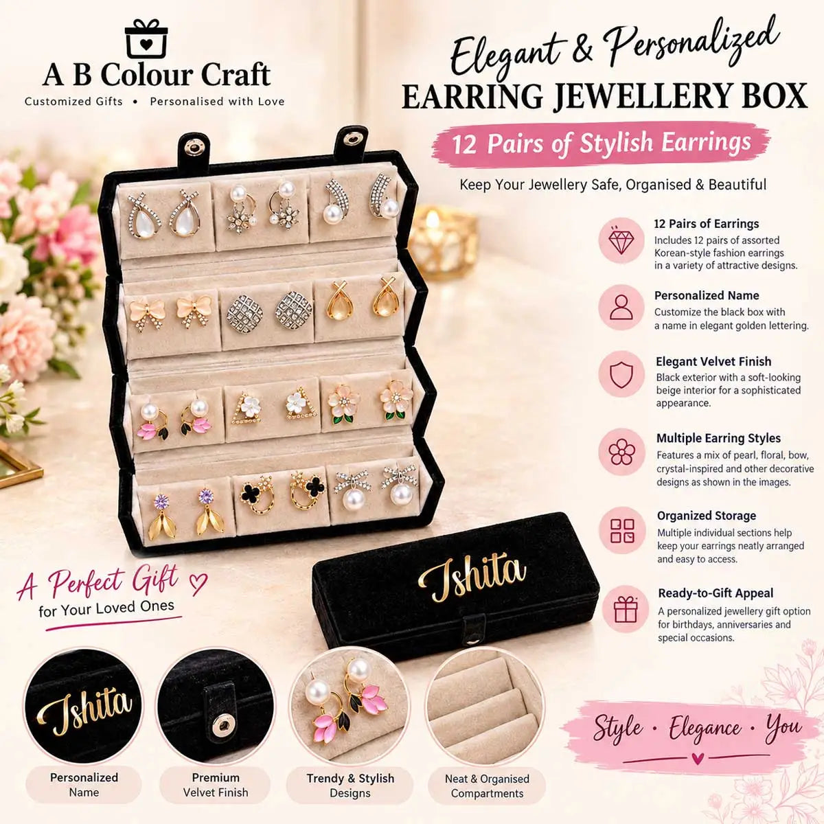 Custom Name Earring Box