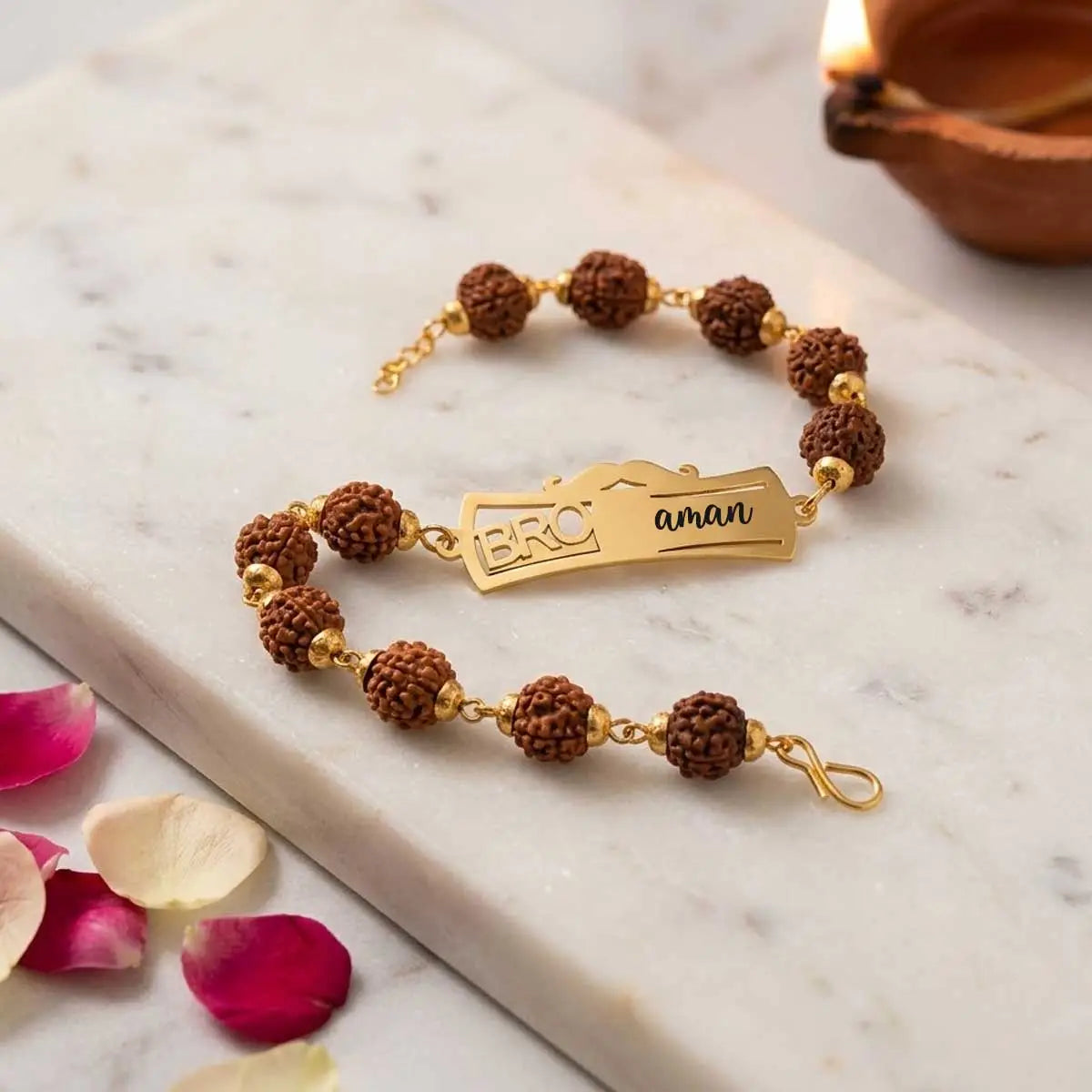 Custom name rakhi with fixed BRO design