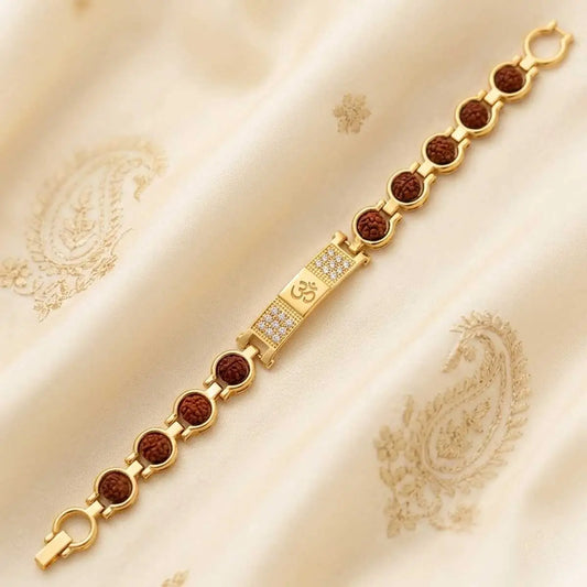Gold Plated Rudraksha Bracelet
