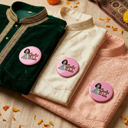 Bride Side Pin Badge for Wedding Functions / Ladki Wale Wedding Badge