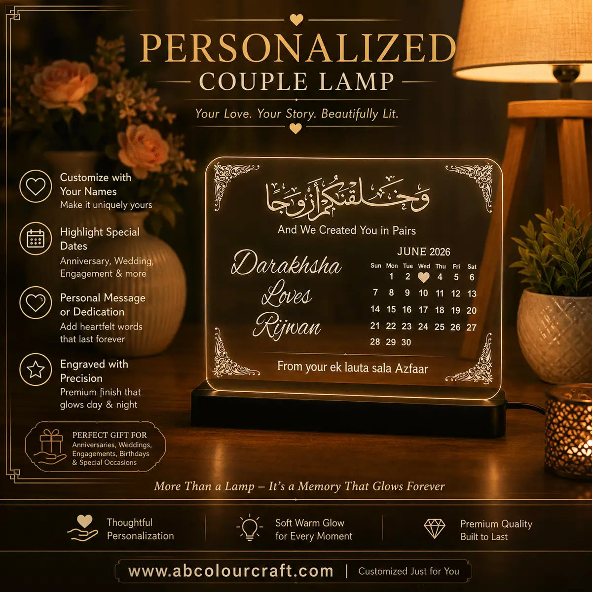 Muslim couple bedroom decor light