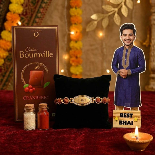 Premium Rudraksha Rakhi gift for brother online