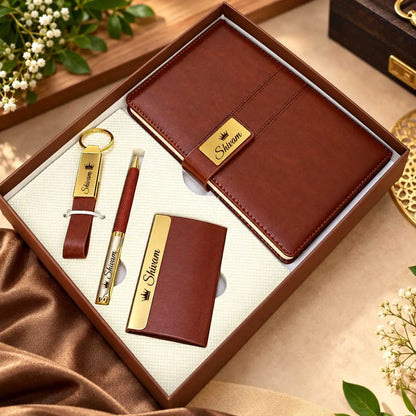 Personalized 4-in-1 Gift Set | A5 Diary & Metal Accessories