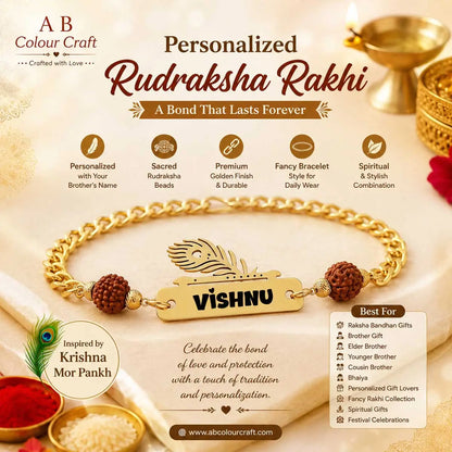 Personalized Fancy Brass Rakhi Bracelet