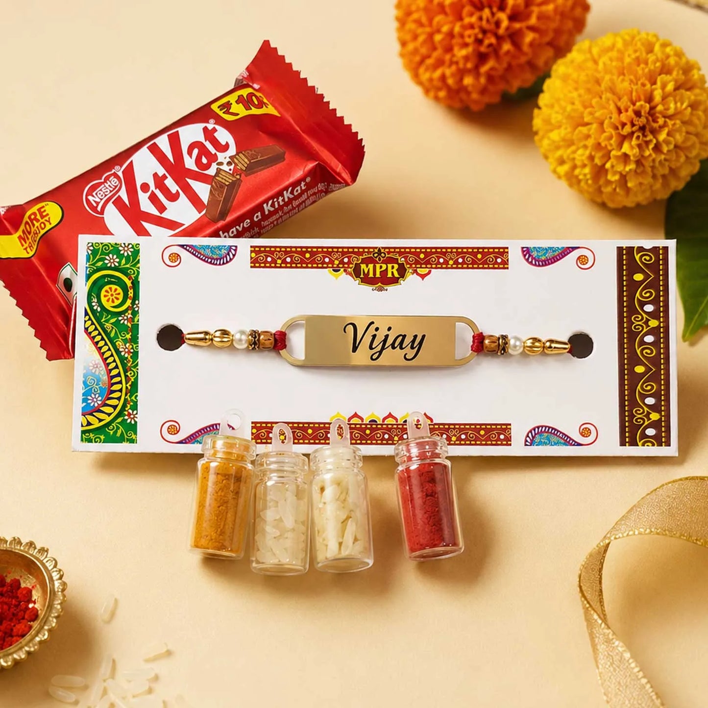 Personalized Name Rakhi Gift Combo