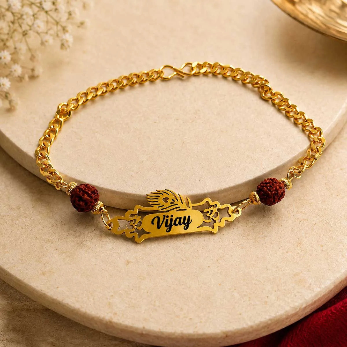 Brass Name Rakhi