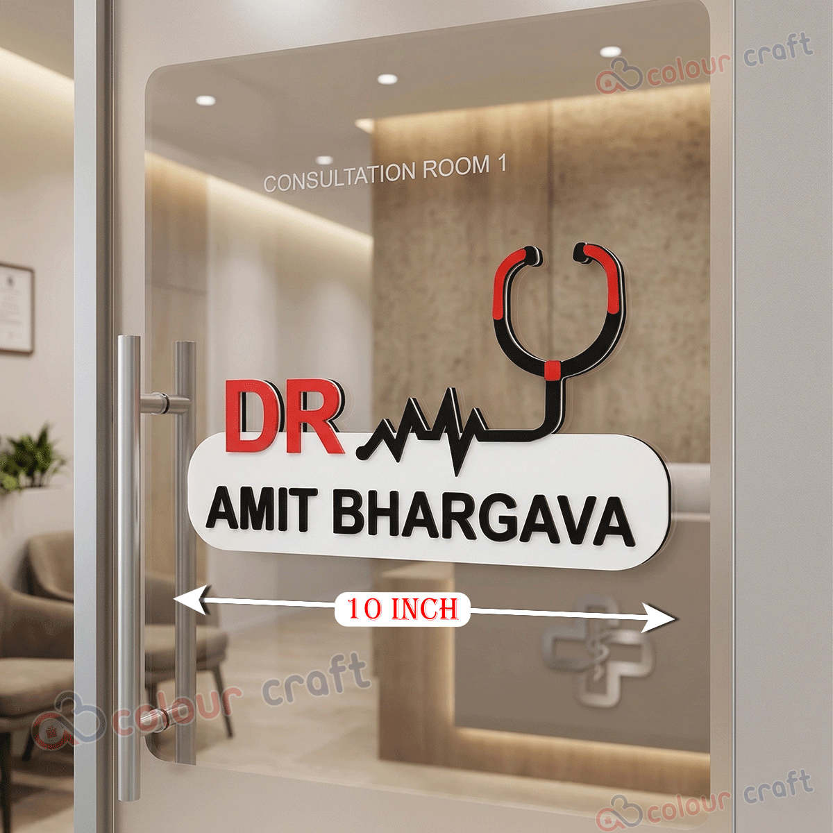 Personalized acrylic doctor name board for consultation room